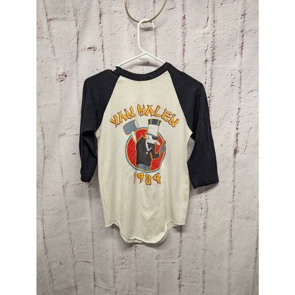 Vintage Van Halen 1984 Tour baseball shirt‎ 3/4 Sleeve S Small 80's Vtg *Flaws - Picture 4 of 12